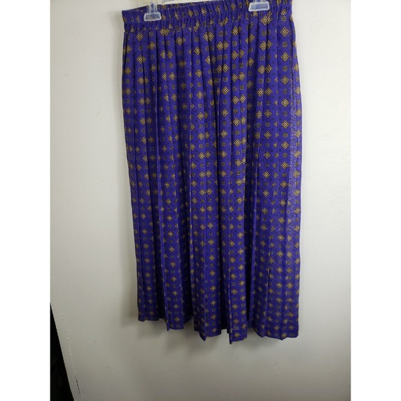 Via Sant Andrea  Womens 12 Petite Vintage 80's Jacket & Skirt Set Gold Purple - Picture 3 of 16